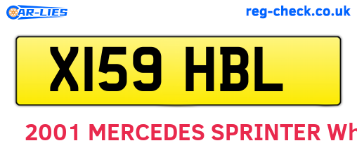 X159HBL are the vehicle registration plates.