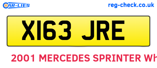 X163JRE are the vehicle registration plates.