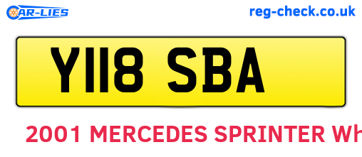 Y118SBA are the vehicle registration plates.