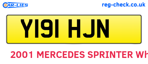 Y191HJN are the vehicle registration plates.