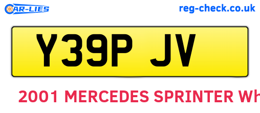 Y39PJV are the vehicle registration plates.