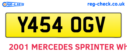 Y454OGV are the vehicle registration plates.