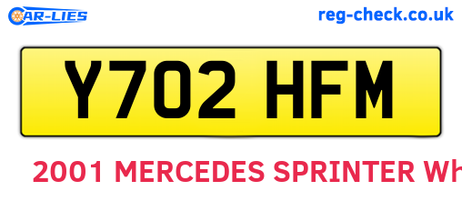 Y702HFM are the vehicle registration plates.