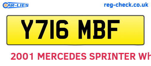 Y716MBF are the vehicle registration plates.