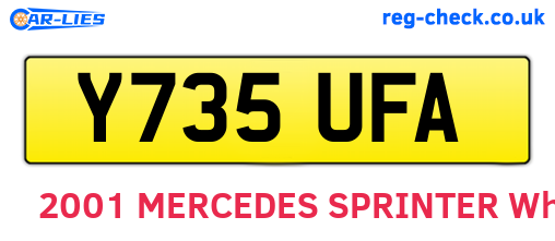 Y735UFA are the vehicle registration plates.