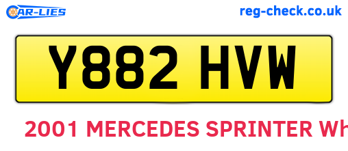 Y882HVW are the vehicle registration plates.