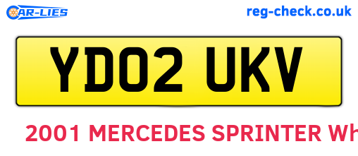 YD02UKV are the vehicle registration plates.