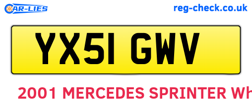 YX51GWV are the vehicle registration plates.