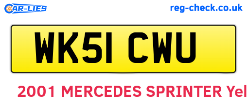 WK51CWU are the vehicle registration plates.
