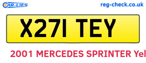 X271TEY are the vehicle registration plates.