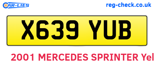 X639YUB are the vehicle registration plates.