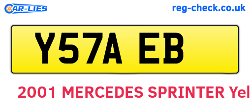 Y57AEB are the vehicle registration plates.