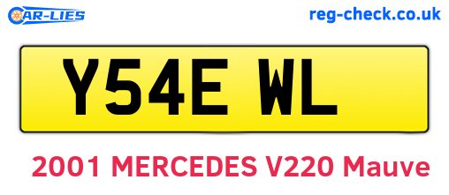 Y54EWL are the vehicle registration plates.