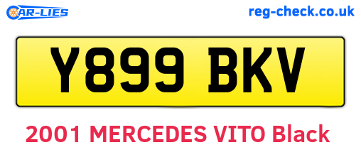 Y899BKV are the vehicle registration plates.