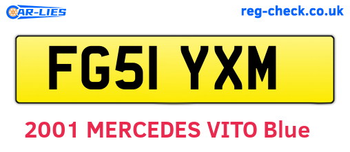 FG51YXM are the vehicle registration plates.