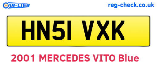 HN51VXK are the vehicle registration plates.