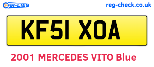 KF51XOA are the vehicle registration plates.
