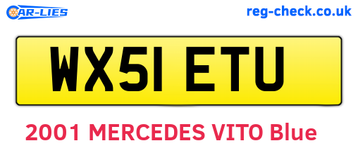 WX51ETU are the vehicle registration plates.