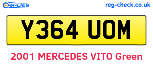 Y364UOM are the vehicle registration plates.