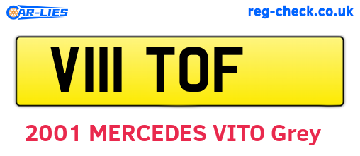 V111TOF are the vehicle registration plates.