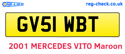 GV51WBT are the vehicle registration plates.