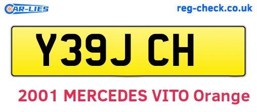 Y39JCH are the vehicle registration plates.