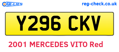 Y296CKV are the vehicle registration plates.