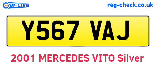 Y567VAJ are the vehicle registration plates.