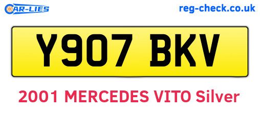 Y907BKV are the vehicle registration plates.