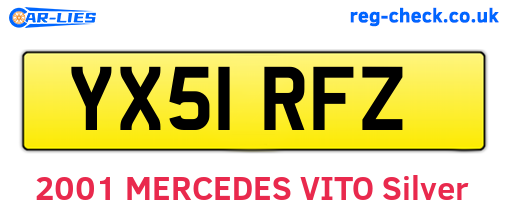 YX51RFZ are the vehicle registration plates.