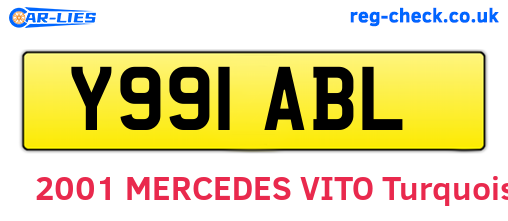 Y991ABL are the vehicle registration plates.