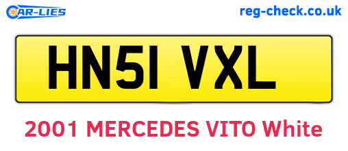 HN51VXL are the vehicle registration plates.