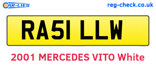 RA51LLW are the vehicle registration plates.
