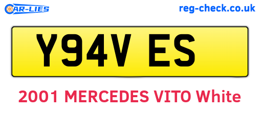 Y94VES are the vehicle registration plates.
