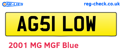 AG51LOW are the vehicle registration plates.