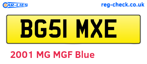 BG51MXE are the vehicle registration plates.