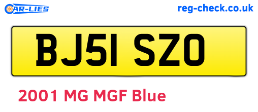 BJ51SZO are the vehicle registration plates.