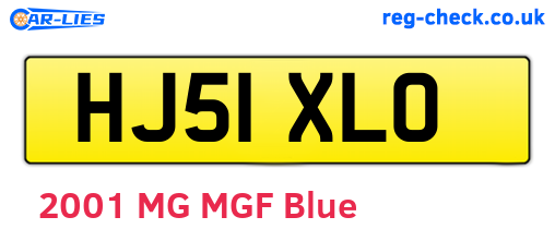 HJ51XLO are the vehicle registration plates.