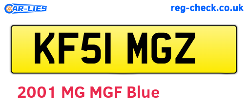 KF51MGZ are the vehicle registration plates.