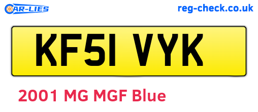 KF51VYK are the vehicle registration plates.
