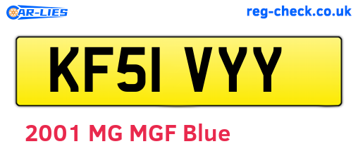KF51VYY are the vehicle registration plates.