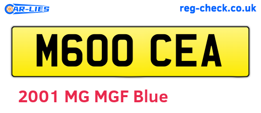 M600CEA are the vehicle registration plates.