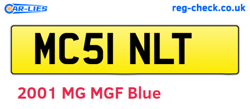 MC51NLT are the vehicle registration plates.