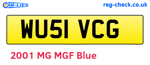 WU51VCG are the vehicle registration plates.
