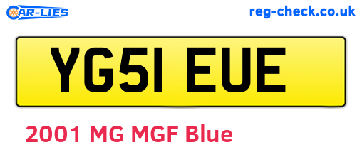 YG51EUE are the vehicle registration plates.