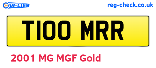 T100MRR are the vehicle registration plates.