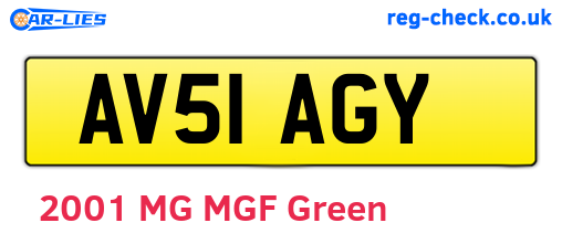 AV51AGY are the vehicle registration plates.