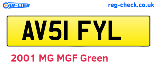 AV51FYL are the vehicle registration plates.