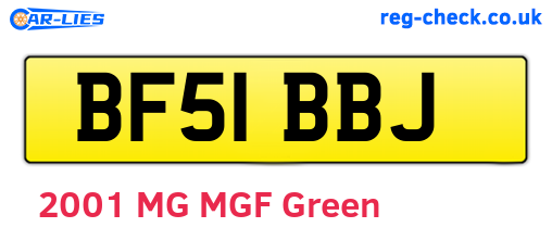 BF51BBJ are the vehicle registration plates.