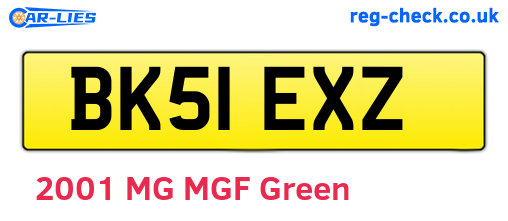 BK51EXZ are the vehicle registration plates.